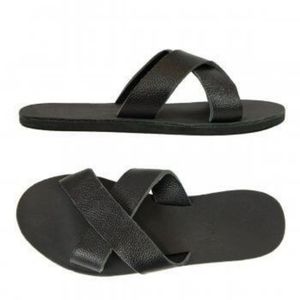 NWT Sseko Black Leather Crossover Sandals